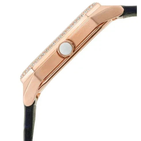 Emporio Armani Gianni T Bar Quartz Mother of Pearl Dial Blue Leather Strap Watch For Women - AR11466 - Image 5